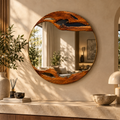 Handmade Live Edge Teak Sangwan  Wood Mirror: Rustic Home Decor