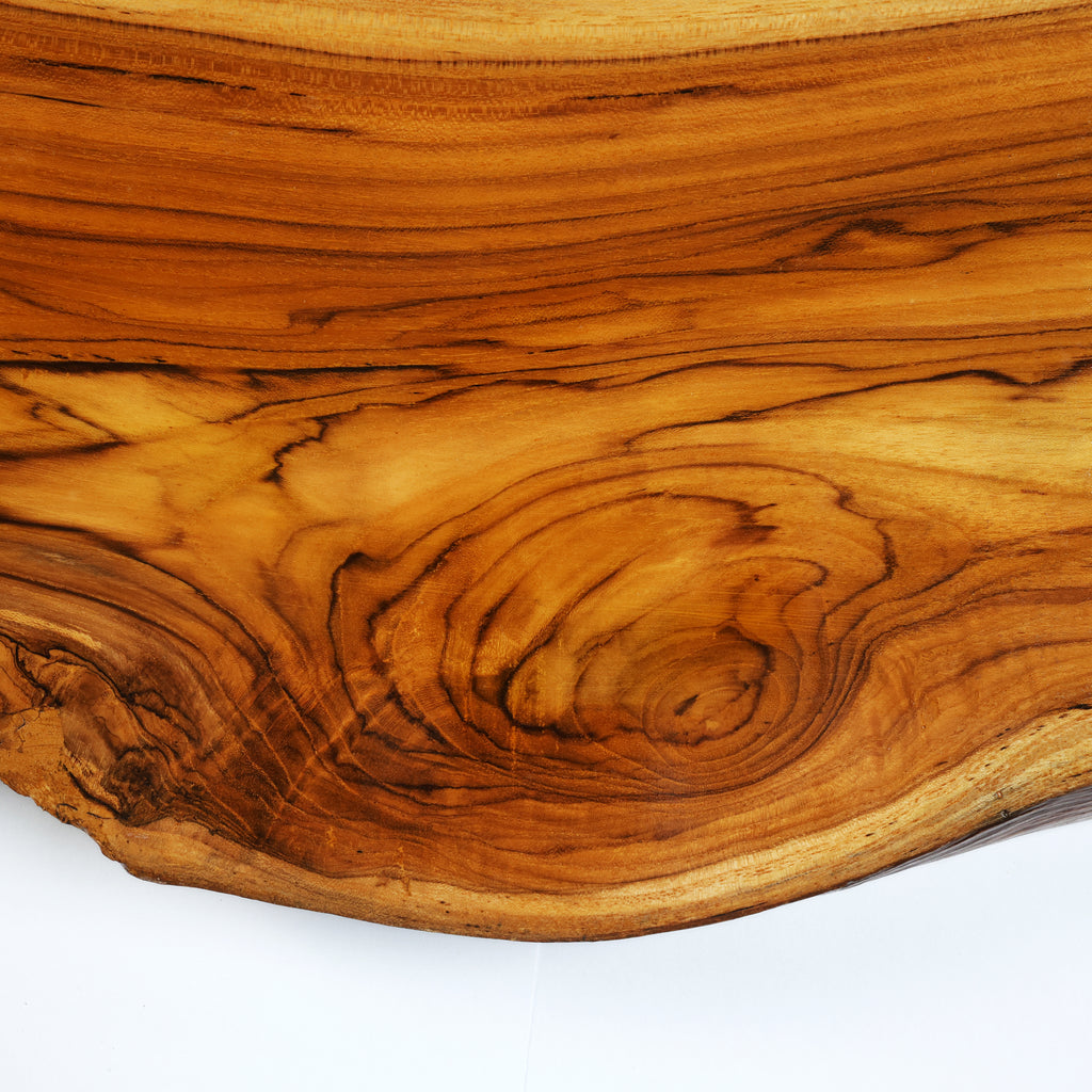 Handcrafted Live Edge Sangwan Teak Wood Floating Shelf | Natural Thick Solid Wood Floating Wall Shelf