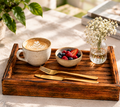 Rustic Wooden Tray with Burnt Wood Effect | Handmade Look Decorative & Serving Tray