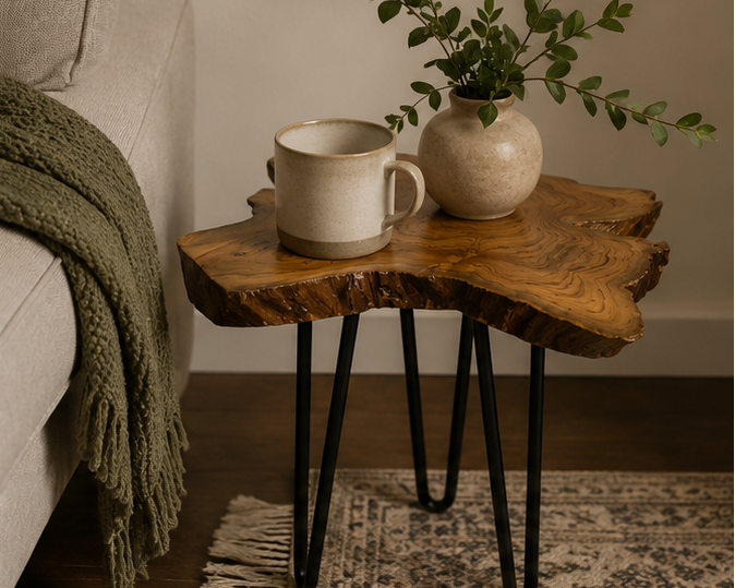 “The Living Edge” – Premium Solid Teak Wood Coffee Table