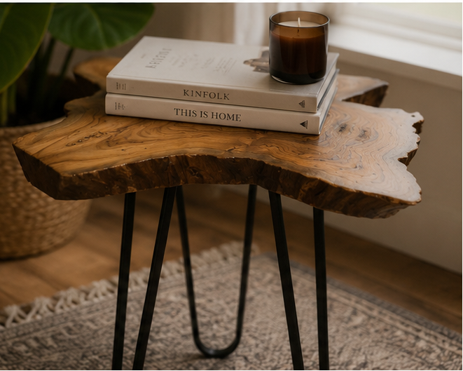 “The Living Edge” – Premium Solid Teak Wood Coffee Table