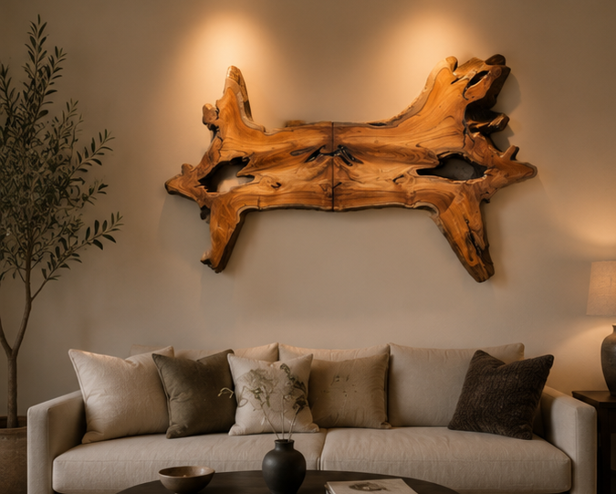 An Organic Driftwood Teak Wall Sculpture — A Symbol of Growth, Strength & Success