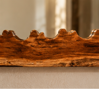 Live Edge Teak Sangwan Wood Mirror – Handcrafted Wooden Wall Mirror