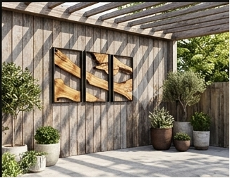 An Organic Wood Triptych Wall art — Three Individual Frames, One Continuous Story.
