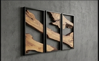 An Organic Wood Triptych Wall art — Three Individual Frames, One Continuous Story.