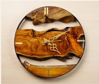 16-Inch Live Edge Teak Wood Wall Clock | Handmade High-Grade Sangwan Wood Clock