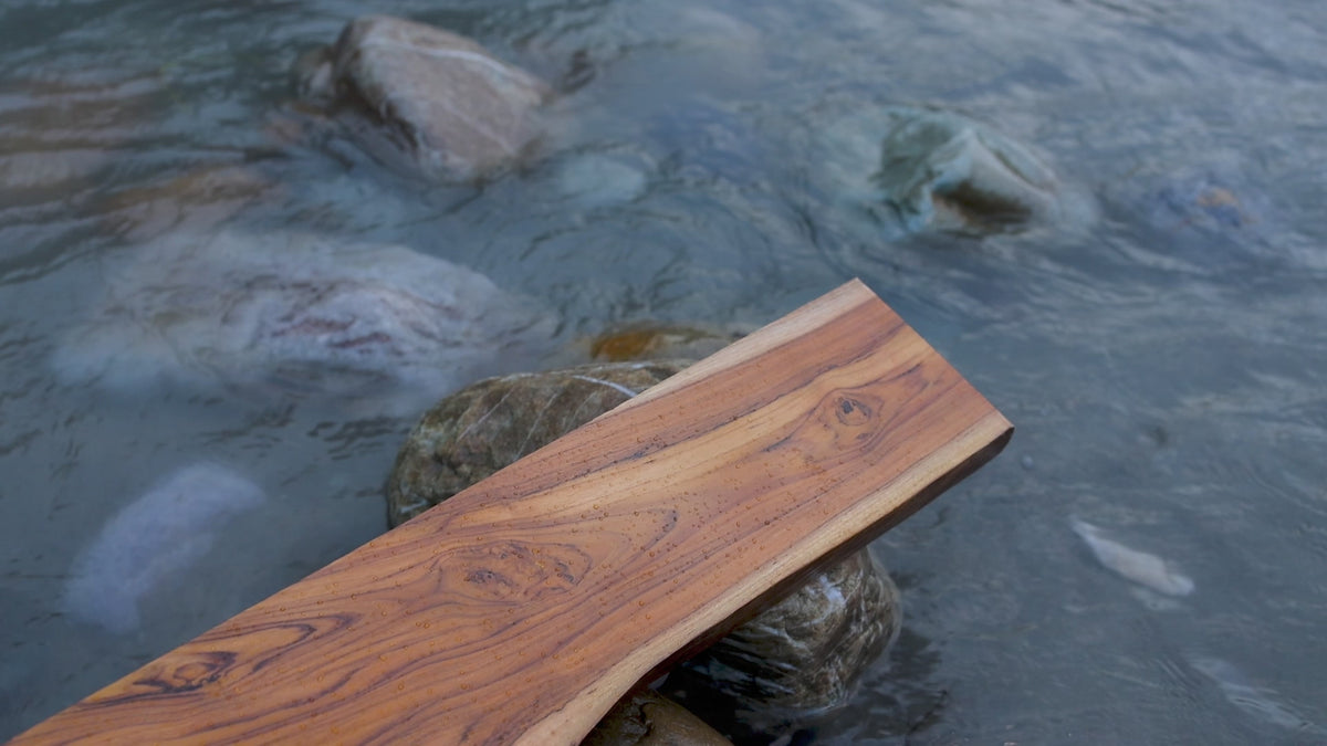 Handcrafted Live Edge Sangwan Teak Wood Floating Shelf | Natural Thick Solid Wood Floating Wall Shelf